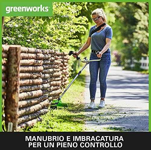 Greenworks akumuliatorinė krūmapjovė 48 V, 38 cm, su 2 x 24 V 4 Ah akumuliatoriais 2107807UD