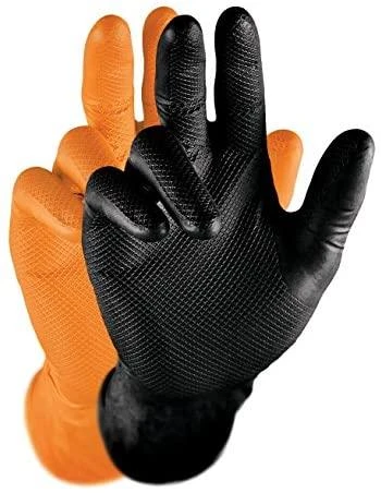 Multi Vienkartinės nitrilinės pirštinės M-Safe Grippaz 246BK, 50 vnt dėžėje, 0,15mm storis, juodos, 8/M