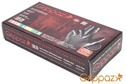 Multi Vienkartinės nitrilinės pirštinės M-Safe Grippaz 246BK, 50 vnt dėžėje, 0,15mm storis, juodos, 8/M