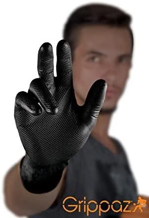 Nitrilinės pirštinės M-Safe Grippaz su tekstūra
