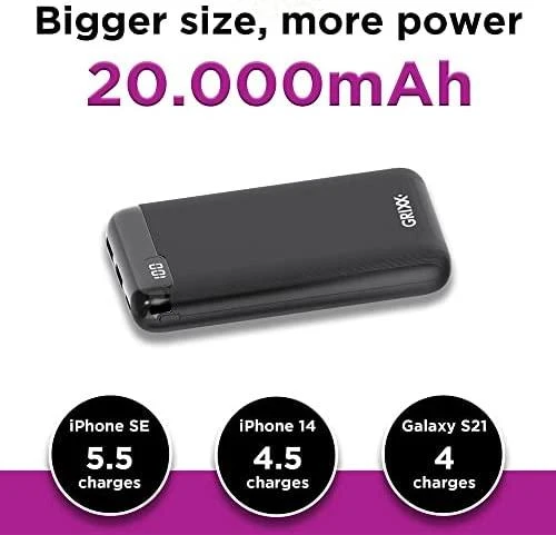 Grixx Powerbank 20000mAh maitinimo tieki