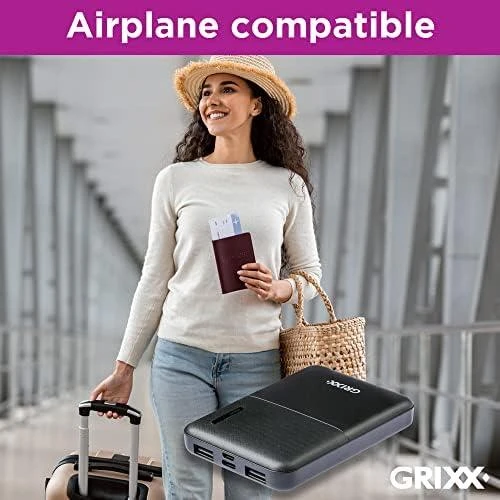 Powerbank Grixx Grixx Powerbank 5000mAh Micro USB & USB-C Juodas