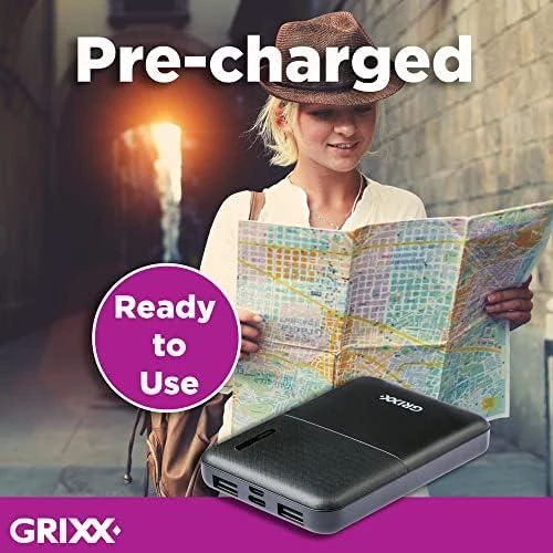 Powerbank Grixx Grixx Powerbank 5000mAh Micro USB & USB-C Juodas