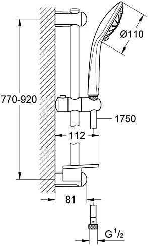 Grohe Euphoria 110 Massage dušo kompl., 3 srovės, 900 mm 27226001