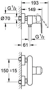 Maišytuvas Grohe Eurostyle Cosmopolitan, 1/2" (33590002)