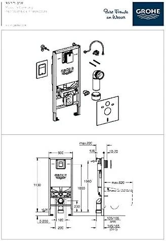 Potinkinis WC rėmas Grohe RAPID SLX 3-IN-1, 39598000