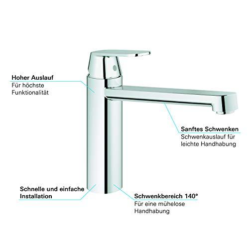 Plautuvės maišytuvas GROHE Eurosmart Cosmopolitan, Chromas, paaukštintas