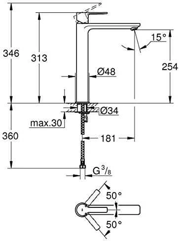 Praustuvo maišytuvas Grohe Lineare, XL dydžio, 23405001, chromo