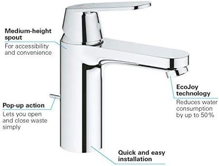Praustuvo maišytuvas GROHE Eurosmart Cosmopolitan, Chromas, paaukštintas