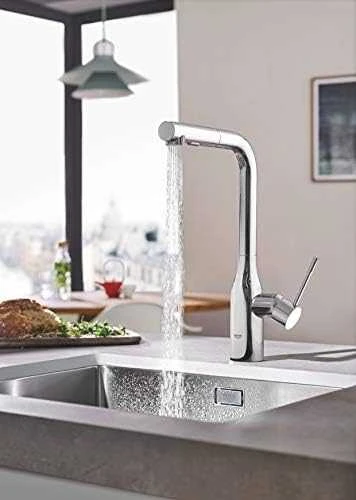 Virtuvės plautuvės maišytuvas su ištraukiama žarna Grohe Essence, 30270000, chromas
