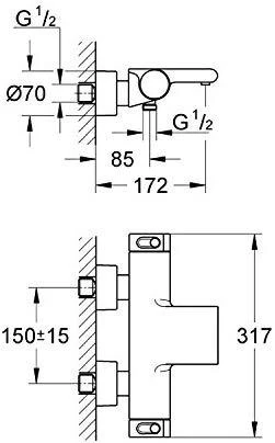 Termostatinis vonios maišytuvas Grohe, Grohtherm 2000 su lentynėle