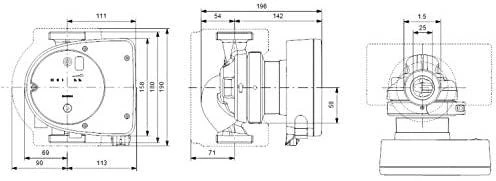 Grundfos sūknis MAGNA 1 25-80, 180 1x230V, PN6/10