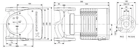 Grundfos Sūknis MAGNA1 40-80 F 220mm DN40 17-267W 230V 50Hz PN 6/10