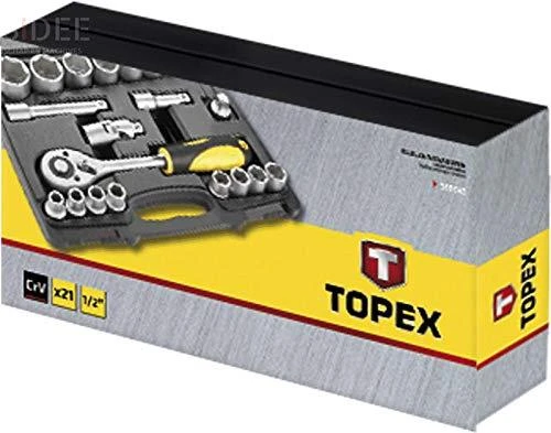 Sukimo galvučių komplektas Topex 38D642; 1/2''; 21 vnt.