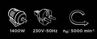 Skersinio pjovimo staklės Graphite 1400W 185mm (59G800)