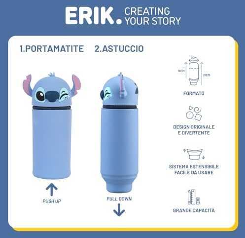 Grupoerik Silikoninis pieštukų dėklas Stitch - Tuba