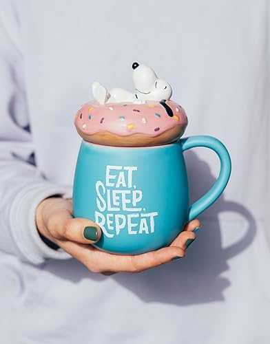 Gertuvė ERIK Snoopy Eat Sleep Repeat 3D mug 500ml
