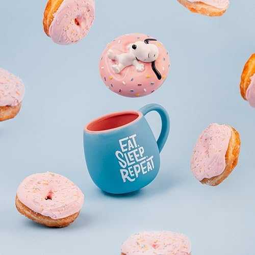 Gertuvė ERIK Snoopy Eat Sleep Repeat 3D mug 500ml