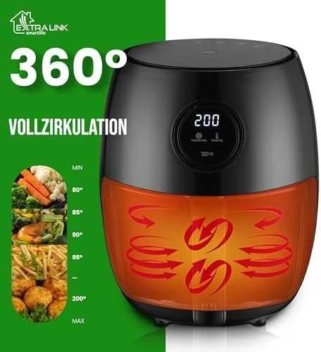 „Extralink“ namų oro gruzdintuvė SJ-200 2 l ES, oro gruzdintuvė, 1000 W