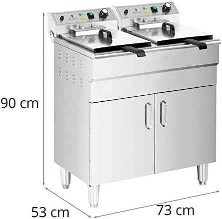 Royal Catering Dviguba atskirai pastatoma elektrinė gruzdintuvė su spintele 400 V 10000 W 26 l