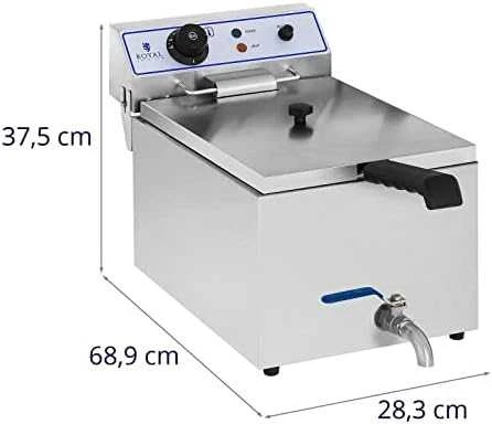 Gruzdintuvė Profesionali žuvies keptuvė su čiaupu 3000W 17L Royal Catering RCEF 15E