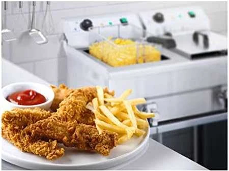 Royal Catering Keptuvė, dviejų kamerų maitinimo gruzdintuvė su čiaupais, 230V 2x16L