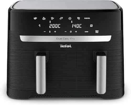 Gruzdintuvė TEFAL Dual Easy Fry Essential Airfryer | EY901N | Galia 2700 W | Talpa 8,3 L | Juodas