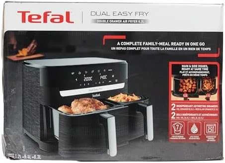 Gruzdintuvė TEFAL Dual Easy Fry Essential Airfryer | EY901N | Galia 2700 W | Talpa 8,3 L | Juodas