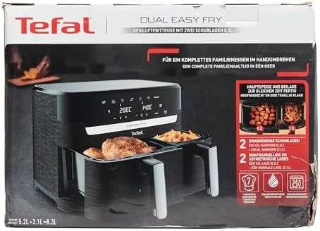 Gruzdintuvė TEFAL Dual Easy Fry Essential Airfryer | EY901N | Galia 2700 W | Talpa 8,3 L | Juodas