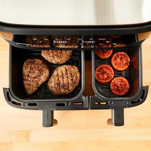 Gruzdintuvė TEFAL Dual Easy Fry Essential Airfryer | EY901N | Galia 2700 W | Talpa 8,3 L | Juodas