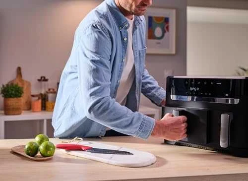 Gruzdintuvė TEFAL Dual Easy Fry Essential Airfryer | EY901N | Galia 2700 W | Talpa 8,3 L | Juodas