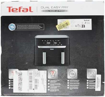 Gruzdintuvė TEFAL Dual Easy Fry Essential Airfryer | EY901N | Galia 2700 W | Talpa 8,3 L | Juodas