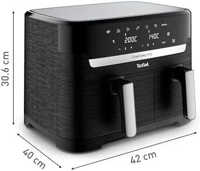 Gruzdintuvė TEFAL Dual Easy Fry Essential Airfryer | EY901N | Galia 2700 W | Talpa 8,3 L | Juodas