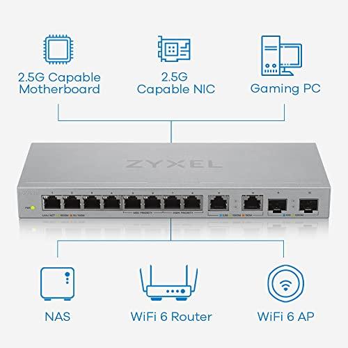 Šakotuvas Zyxel XGS1010-12,8-PORT GIGABIT UNMANAGED SWITCH WITH 8-PORT 1G + 2-PORT 2.5G + 2-PORT SFP+