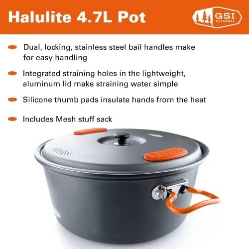 Gsi Outdoors JAV Puodas GSI Halulite Puodas 4,7L
