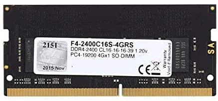 RAM G.SKILL F4-2400C16S-4GRS G.Skill Ripjaws DDR4 4GB 2400MHz CL16 SO-DIMM 1,2V