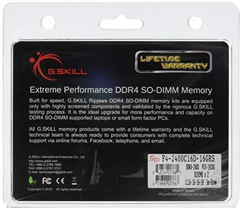 Nešiojamo kompiuterio atmintis G.SKILL DDR4 RIPJAWS 2x8GB 2400MHz CL16