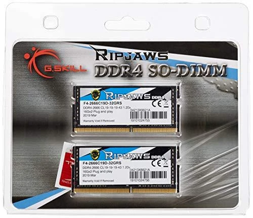 G.Skill Ripjaws 32GB DDR4 SO-DIMM pakuotė