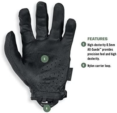 Mechanix Wear Pirštinės Mechanix Specialty 0.5 visos juodos XXL 0,5mm storio delnas. Velcro, dirbtinė oda, TrekDry®, Lycra