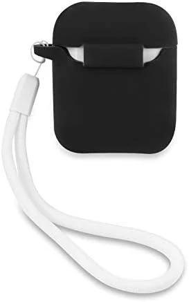 Apple AirPods Guess silikoninis Vintage (GUACA2LSVSBW) ausinių dėklas juodos spalvos