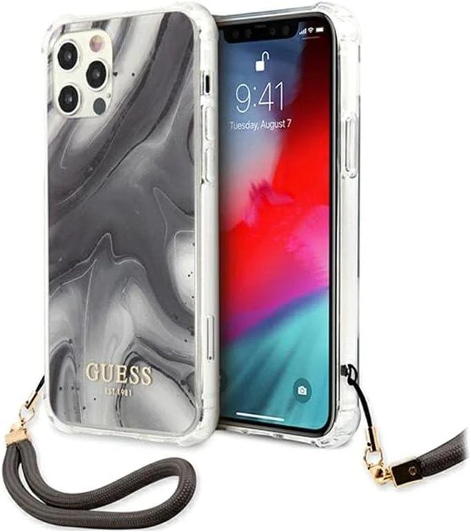 Dėklas Guess GUHCP12MKSMAGR Apple iPhone 12/12 Pro 6,1" pilkos spalvos hardcase Marble Collection