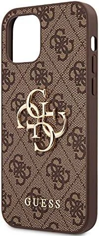 Dėklas Guess GUHCP12M4GMGBR skirtas Apple iPhone 12/12 Pro 6.1", rudas
