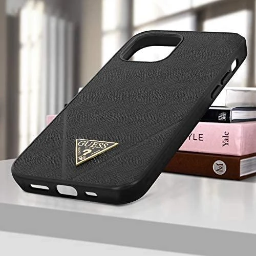 Telefono dėklas Guess GUHCP12MVSATMLBK Saffiano V Stitch Apple iPhone 12 / 12 Pro, juodas