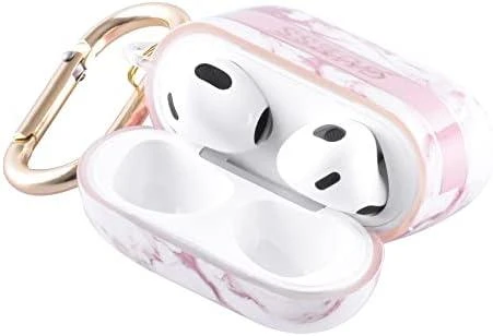 Guess GUA3HCHMAP AirPods 3 dėklas rožinės spalvos Marble Strap Collection