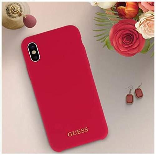 Guess GUHCPXLSGLRE iPhone X/Xs raudonas/raudonas kietas silikoninis dėklas