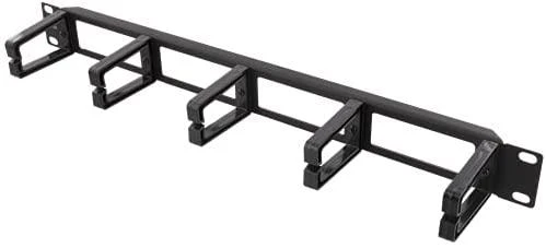 DELTACO 19 "Kabelių skydelis, 1U, 5 laikikliai, kabelių valdymas, juodas / 19-4