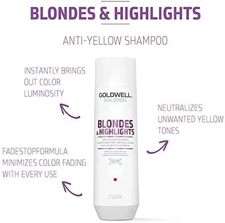 Šviesintų plaukų šampūnas Goldwell Blondes&amp;HighLights Anti-Geltona Šampūnas 250ml