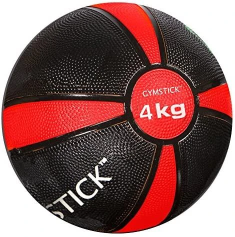 Svorinis kamuolys GYMSTICK Medicininis kamuolys 1kg D19cm Juodas/Raudona mėtymui