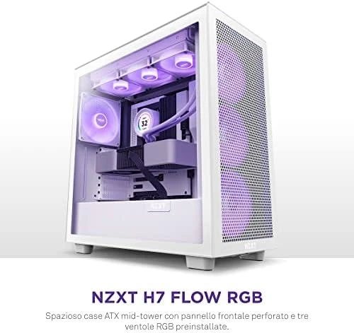 NZXT PC dėklas H7 Flow RGB midi bokštas baltas