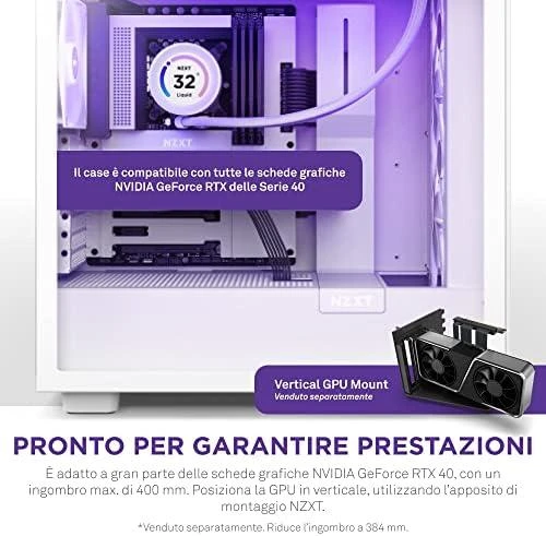 NZXT PC dėklas H7 Flow RGB midi bokštas baltas